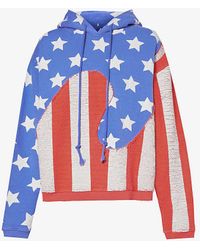 ERL - Stars And Stripes Swirl Graphic-print Oversized-fit Cotton-jersey Hoody X - Lyst