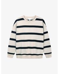 The White Company - Striped Oversized Organic-cotton Jumper - Lyst