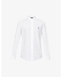 Polo Ralph Lauren - Long-Sleeved Logo-Embroidered Slim-Fit Stretch Cotton-Poplin Shirt - Lyst