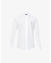 Polo Ralph Lauren - Long-sleeved Logo-embroidered Slim-fit Stretch Cotton-poplin Shirt - Lyst