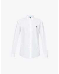 Polo Ralph Lauren - Long-Sleeved Logo-Embroidered Slim-Fit Stretch Cotton-Poplin Shirt - Lyst