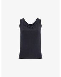 Peachy Den - Kylie Cowl-Neck Stretch-Woven Top - Lyst