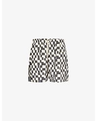 FRAME - Graphic-print Regular-fit Cotton-blend Shorts - Lyst