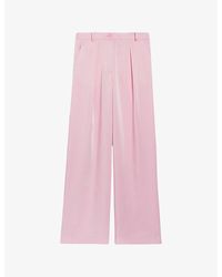 Claudie Pierlot - Pleated Wide-leg Mid-rise Woven Trousers - Lyst