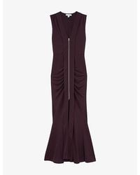 Reiss - Scarlett Zip-Front Crepe-Jersey Maxi Dress - Lyst