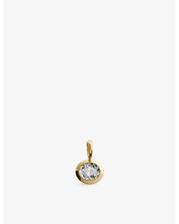Monica Vinader - Oval 18Ct Vermeil And Lab Grown Diamond Pendant - Lyst