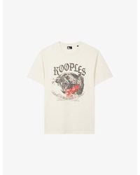 The Kooples - Logo-Print Short-Sleeve Cotton T-Shirt - Lyst