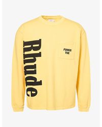 Rhude - Logo-Print Patch-Pocket Cotton T-Shirt - Lyst