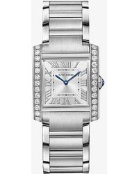 Cartier - Crw4ta0021 Tank Francaise Medium Stainless-steel And 1.09ct Diamond Quartz Watch - Lyst