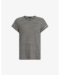 AllSaints - Anna Striped Regular-fit Cotton-blend T-shirt - Lyst
