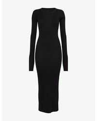 Rick Owens - Slim-Fit Long-Sleeves Ribbed Wool-Blend Gown - Lyst