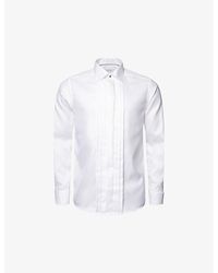 Eton - Pleated Textured-twill Contemporary-fit Cotton Tuxedo Shirt - Lyst