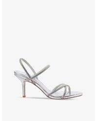 Dune - Miraculous Embellished Metallic Faux-leather Sandals - Lyst