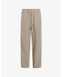 AllSaints - Hanbury Straight-leg Mid-rise Cotton And Linen-blend Trousers - Lyst