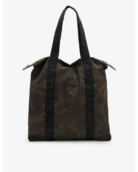 AllSaints - Afan Camo-print Recycled-polyester Tote - Lyst