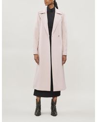 Ted Baker Longline Felt Wrap Coat - Pink