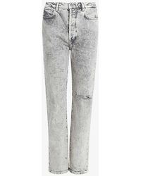 AllSaints - Edie Straight-leg High-rise Stretch-denim Jeans - Lyst