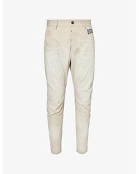 DSquared² - Sexy Mid-rise Tapered-leg Cotton-twill Trousers - Lyst