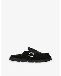 Duke & Dexter - Winston Embroidered Backless Suede Mules - Lyst
