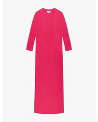 Ro&zo - V-Neck Knitted Cotton-Blend Midaxi Jumper Dress - Lyst