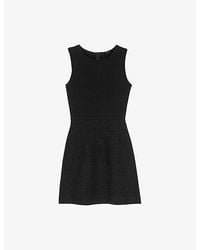 Maje - Two-In-One Button-Down Tweed Mini Dress - Lyst