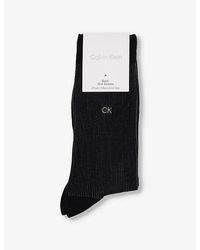 Calvin Klein - Shadow Ribbed Pack Of Two Cotton-blend Knitted Socks - Lyst