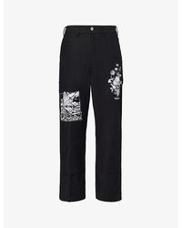 Obey - Big Carptener Graphic-print Regular-fit Cotton Trousers - Lyst
