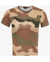 GOOD AMERICAN - Camouflage-print Slim-fit Cotton-jersey T-shirt - Lyst