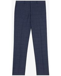 Ted Baker - Vy Chelart Slim-fit Check-pattern Stretch-wool Trousers - Lyst