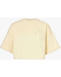 Bottega Veneta - Cropped Boxy-fit Cotton-jersey T-shirt - Lyst