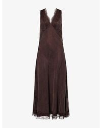 Dissh - Andrea Lace-Trim Woven Midi Dress - Lyst