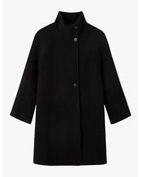 Whistles - Funnel-Neck Cocoon-Fit Wool-Blend Coat - Lyst