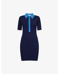 GOOD AMERICAN - Cable-Knit Short-Sleeves Knitted Mini Dress - Lyst