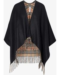 Burberry - Vintage Check Wool Cape - Lyst