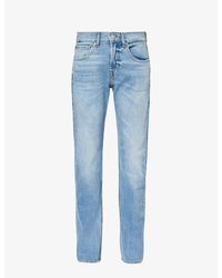 7 For All Mankind - The Straight Step Straight-leg Mid-rise Stretch-denim Jeans - Lyst