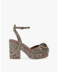 Kurt Geiger - Chelsea Platform Faux-Leather Heeled Sandals - Lyst
