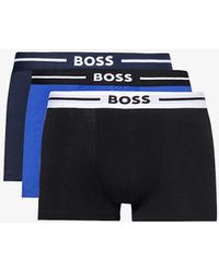 BOSS - Branded-waistband Pack Of Three Stretch-cotton Trunks Xx - Lyst