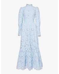 Sister Jane - Broderie-pattern Cotton Maxi Dress - Lyst