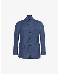 Corneliani - Single-breasted Notched-lapel Wool And Linen-blend Jacket - Lyst