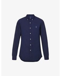 Polo Ralph Lauren - Long-Sleeved Logo-Embroidered Custom-Fit Stretch Cotton-Poplin Shirt - Lyst