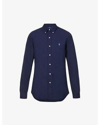 Polo Ralph Lauren - Long-Sleeved Logo-Embroidered Custom-Fit Stretch Cotton-Poplin Shirt - Lyst