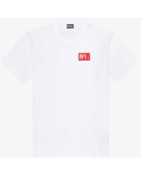 DIESEL - T-nlabel Logo-print Cotton-jersey T-shirt X - Lyst