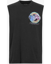 AllSaints - Cheech Graphic-print Sleeveless Organic-cotton Vest Top X - Lyst