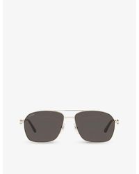 Cartier - Ct0306s Aviator-frame Metal Sunglasses - Lyst