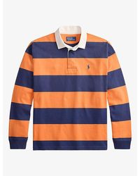 Polo Ralph Lauren - Striped Logo-Embroidered Cotton Rugby Top - Lyst