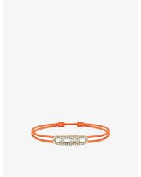 Messika - Care(S) Pavé 18Ct Rose And 0.26Ct Diamond Cord Bracelet - Lyst
