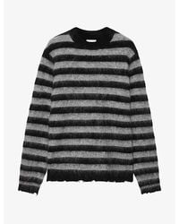 AllSaints - Harry Striped Wool And Mohair-Blend Jumper - Lyst