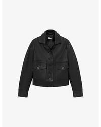 The Kooples - Notched-Collar Flap-Pocket Leather Jacket - Lyst