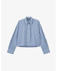 Maje - Checked Rhinestone-Embellished Cotton Shirt - Lyst