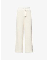 Emello - Striped Wide-Leg Cotton-Knit Trousers - Lyst
